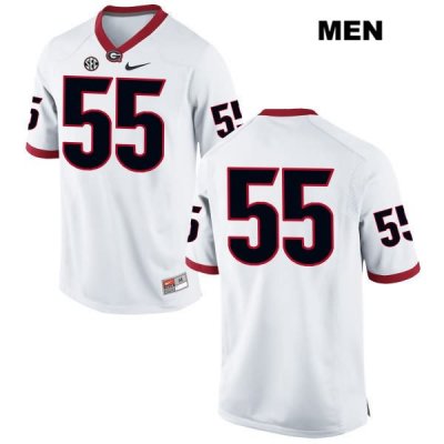 Men's Georgia Bulldogs NCAA #55 Miles Miccichi Nike Stitched White Authentic No Name College Football Jersey ZKR4454RK